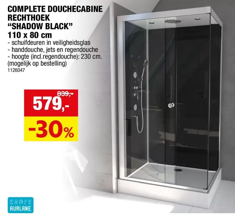 Black - COMPLETE DOUCHECABINE RECHTHOEK "SHADOW BLACK"