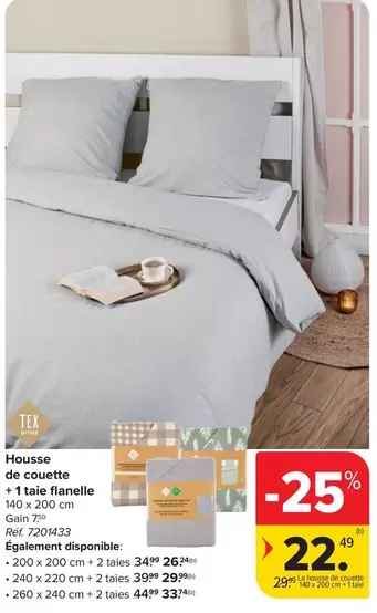 De - Housse de couette + 1 tale flanelle