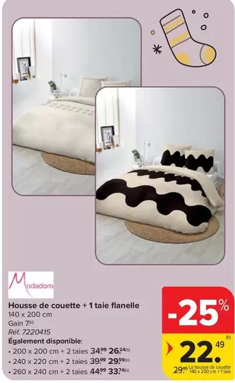 De - Housse de couette 1 tale flanelle
