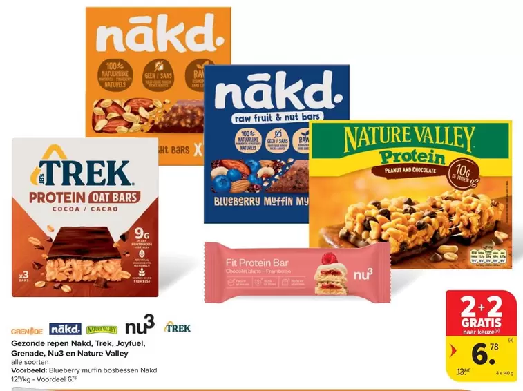 Bar - Nakd, Trek, Joyfuel, Grenade, Nu3 en Nature Valley