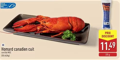 Homard canadien cuit