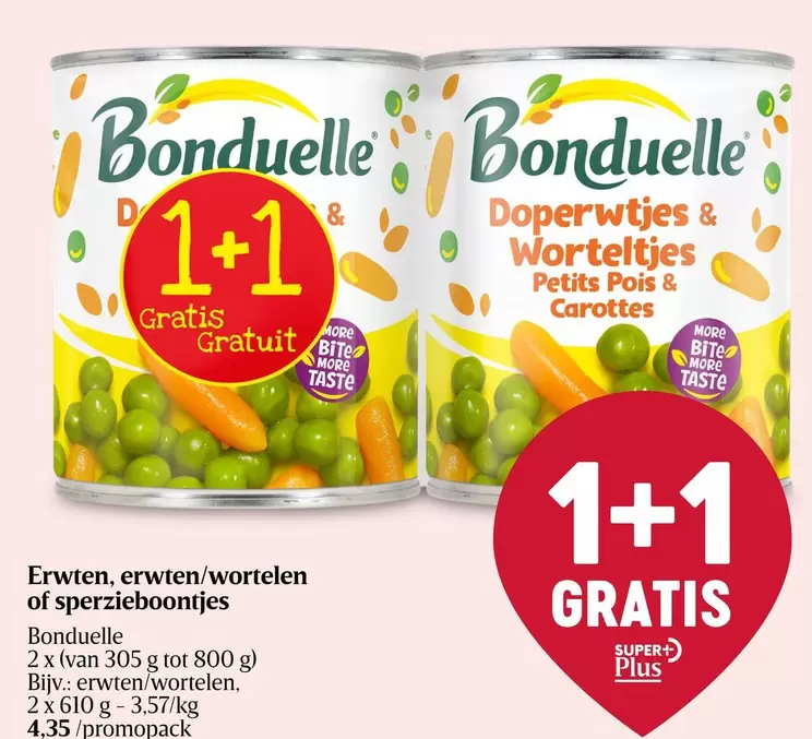 Erwten, erwten/wortelen of sperzieboontjes