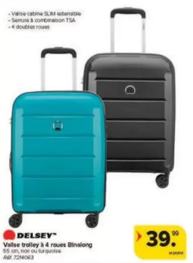 Valise trolley à 4 roues Binalong