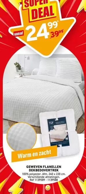 GEWEVEN FLANELLEN DEKBEDOVERTREK