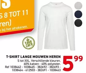 T-SHIRT LANGE MOUWEN HEREN