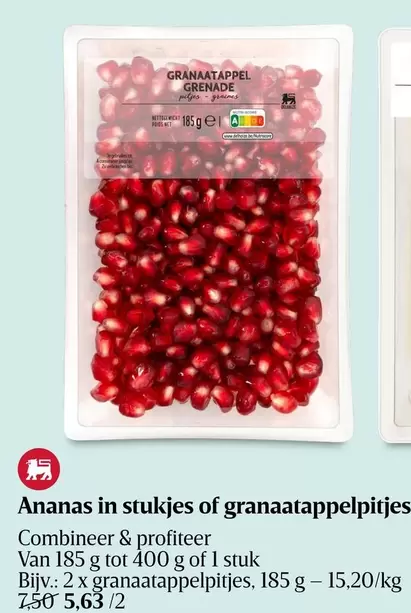 Be - Ananas in stukjes of granaatappelpitjes