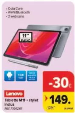 Lenovo - Tablette M11 + stylet