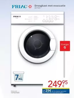 De - Droogkast met evacuatie DK7005