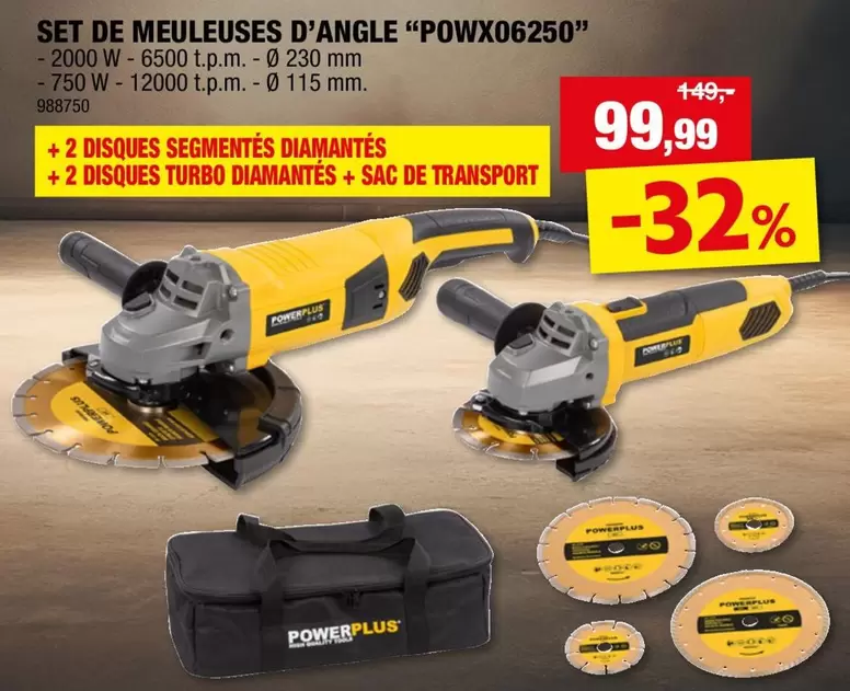 De - SET DE MEULEUSES D'ANGLE "POWX06250"