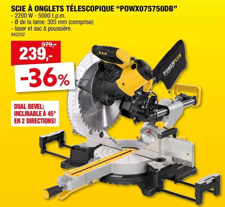 De - À ONGLETS TÉLESCOPIQUE "POWX075750DB"