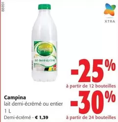 De - lait demi-écrémé ou entier