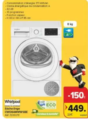 Whirlpool - Seche-linge CWD64MWWSBE