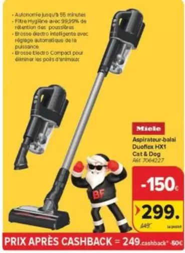 Miele - Aspirateur-balai Duoflex HX1 Cat & Dog