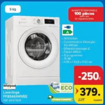 Whirlpool - Lave-linge FF89469WVEE