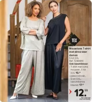 Mouwloos T-shirt met stras voor dames