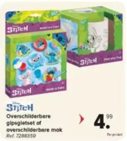 Stitch - Overschilderbare gipsgietset of overschilderbare mok