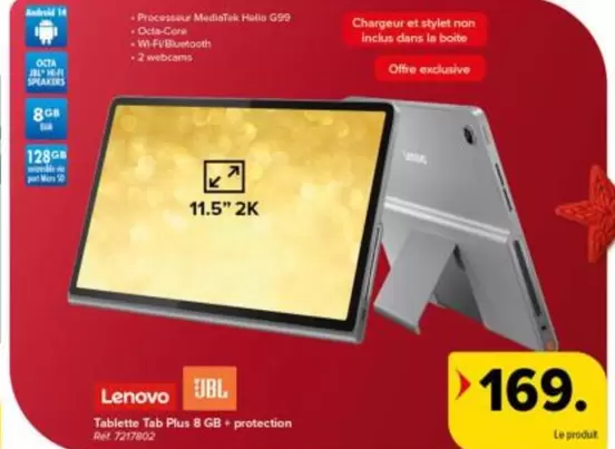 Lenovo - Tablette Tab Plus 8 GB + protection
