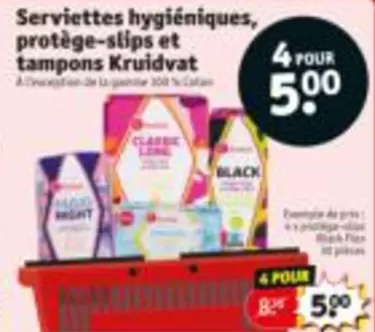 Black - Serviettes hygiéniques, protège-slips et tampons