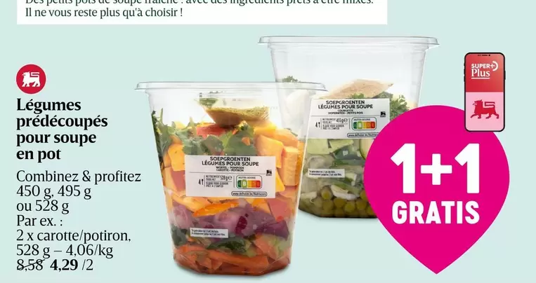 Légumes prédécoupés pour soupe en pot