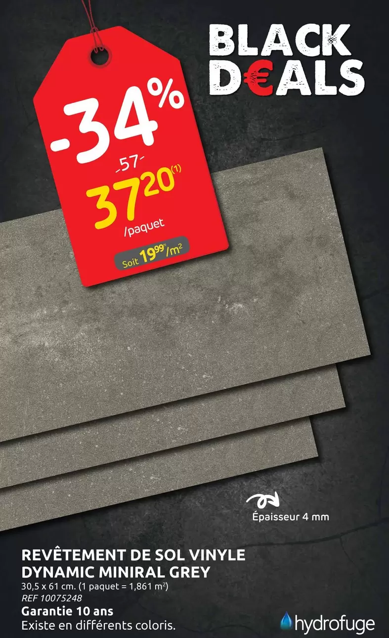 Black - REVETEMENT DE SOL VINYLE DYNAMIC MINIRAL GREY