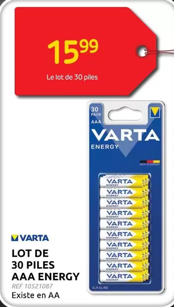 De - LOT DE 30 PILES AAA ENERGY