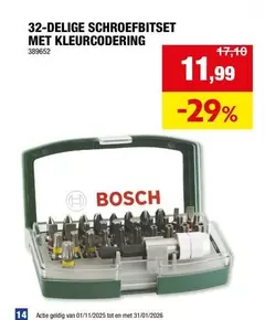 Bosch - 32-DELIGE SCHROEFBITSET MET KLEURCODERING