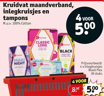Black - maandverband, inlegkruisjes en tampons