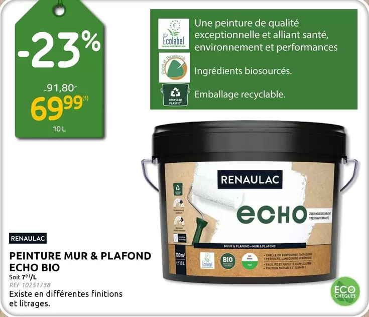 De - PEINTURE MUR & PLAFOND ECHO BIO