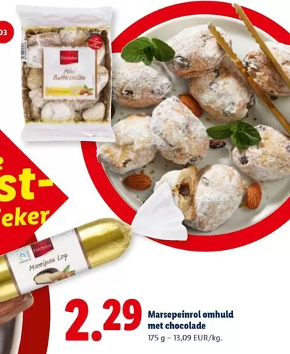 Marsepeinrol omhuld met chocolade