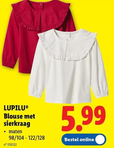 Blouse met sierkraag