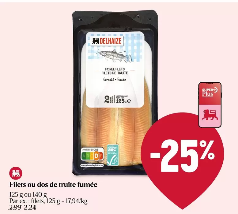 De - Filets ou dos de truite fumée