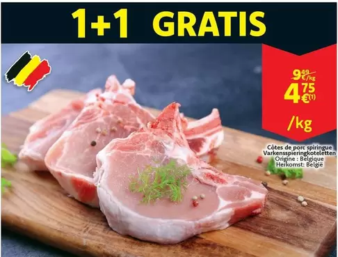 De - Côtes de porc springué Varkensspieringkoteletten