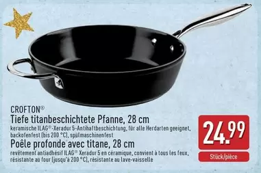 Tiefe titanbeschichtete Pfanne, 28 cm