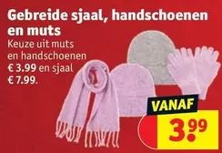 Gebreide sjaal, handschoenen en muts