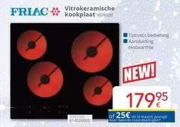 De - Vitrokeramische kookplaat VST6020