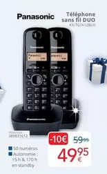 Téléphone sans fil DUO KX-TG1612BLH