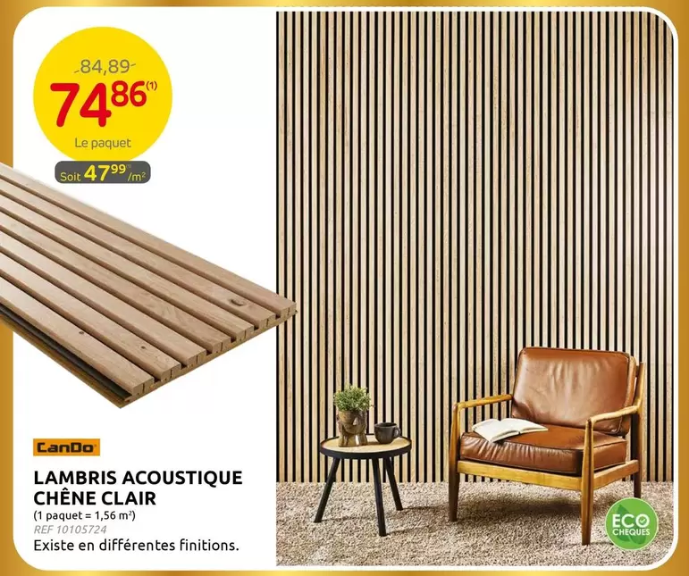 LAMBRIS ACOUSTIQUE CHENE CLAIR