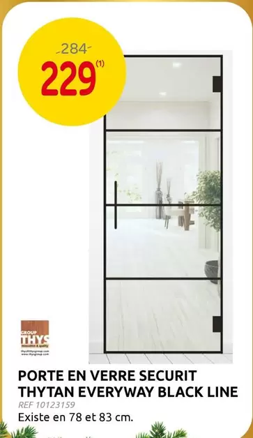 Group - PORTE EN VERRE SECURIT EVERYWAY BLACK LINE