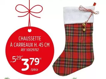 CHAUSSETTE À CARREAUX H. 45 CM