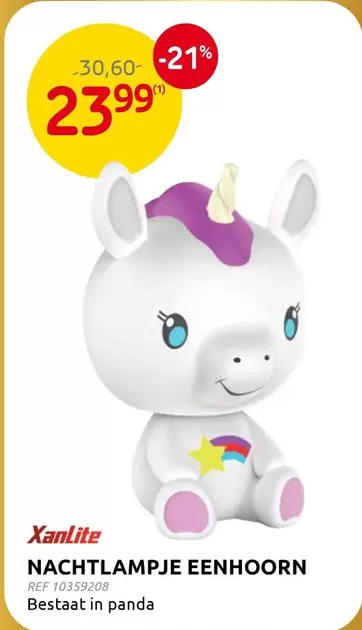 Panda - NACHTLAMPJE EENHOORN