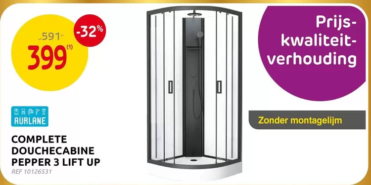 COMPLETE DOUCHECABINE PEPPER 3 LIFT UP