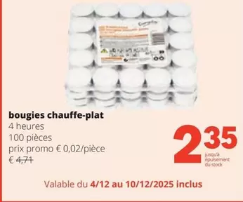 bougies chauffe-plat