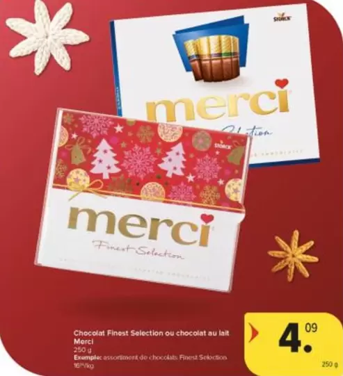 Merci - Chocolat Finest Selection ou chocolat au lat