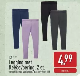 Legging met fleecevoering, 2 st.
