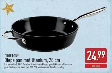 De - Diepe pan met titanium, 28 cm
