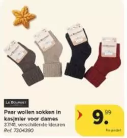 Paar wollen sokken in kasjmier voor dames