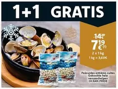 Palourdes entières cuites