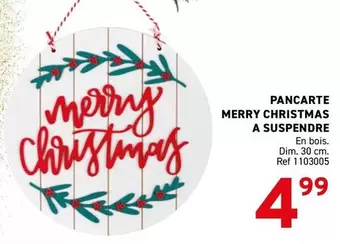 PANCARTE MERRY CHRISTMAS A SUSPENDRE