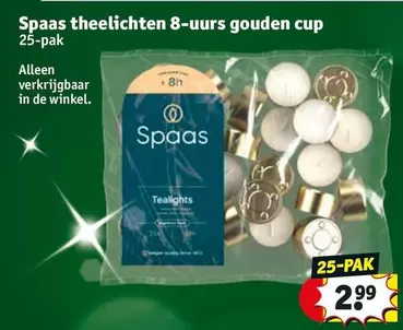 De - theelichten 8-uurs gouden cup