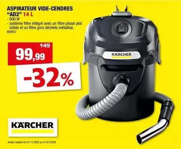 Karcher - VIDE-CENDRES "AD2"